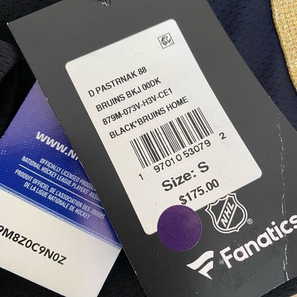 NWT Boston Bruins Centennial David Pastrnak Sz S Breakaway Home Jersey Fanatics - Picture 16 of 16